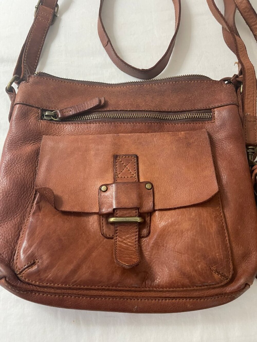Harbour 2nd distressed leather crossbody bag and wallet set
